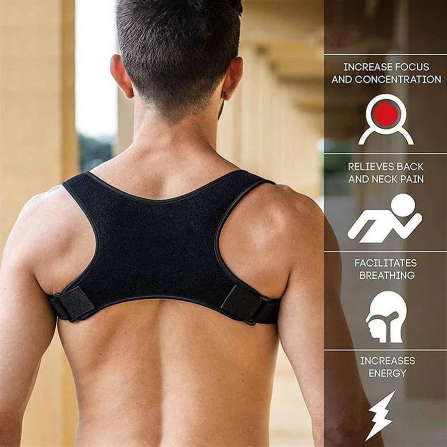 Adult & Teenager Back Posture Corrector Shoulder Support Belt Men Corset Body Shapewear Adjustable Upper Back Pain Relief Braces258g