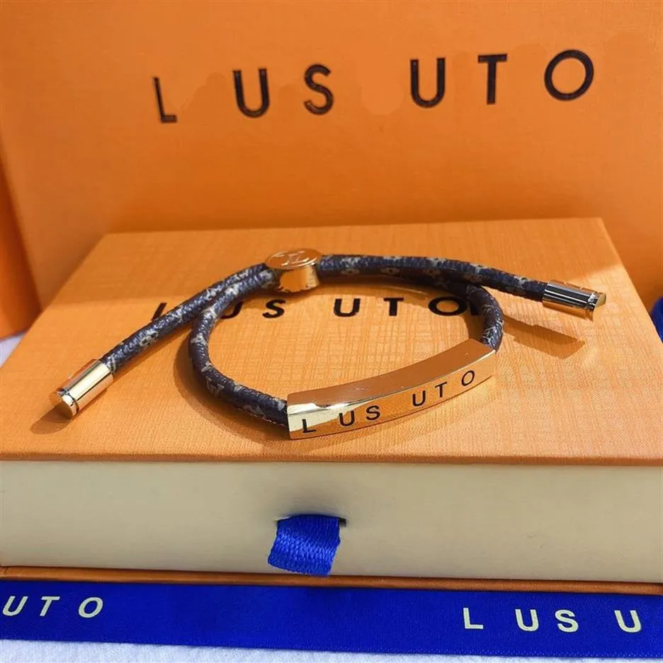 Luxo 18k ouro pulseira famoso designer pulseira moda jóias menina flor de aço inoxidável pulseira de couro popular clássico brand220l