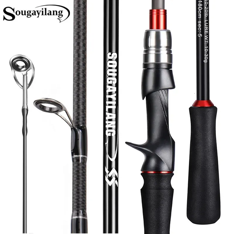 Boat Fishing Rods Sougayilang Fishing Rod 1.8/2..1m Spinning/Casting Rod Power M Carbon Rod Pole 5/6 Sections Travel Fishing Pole Fishing Tackle 231016