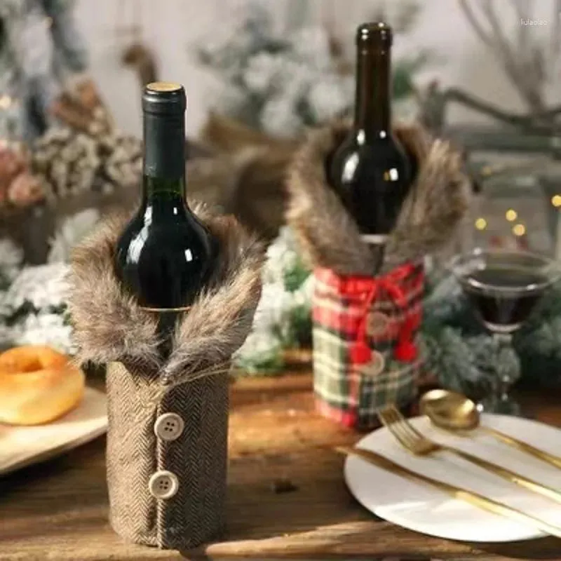 Decorazioni natalizie FengRise per la casa Babbo Natale Copri bottiglia di vino Pupazzo di neve Calza Porta regali Natale Navidad Decor Anno