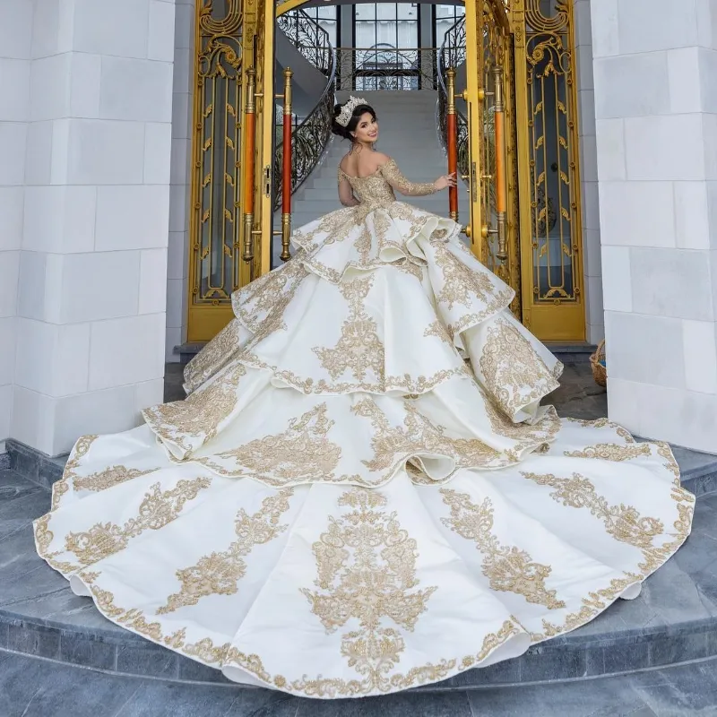 white dress gold trim White Maxi Dress main image 1