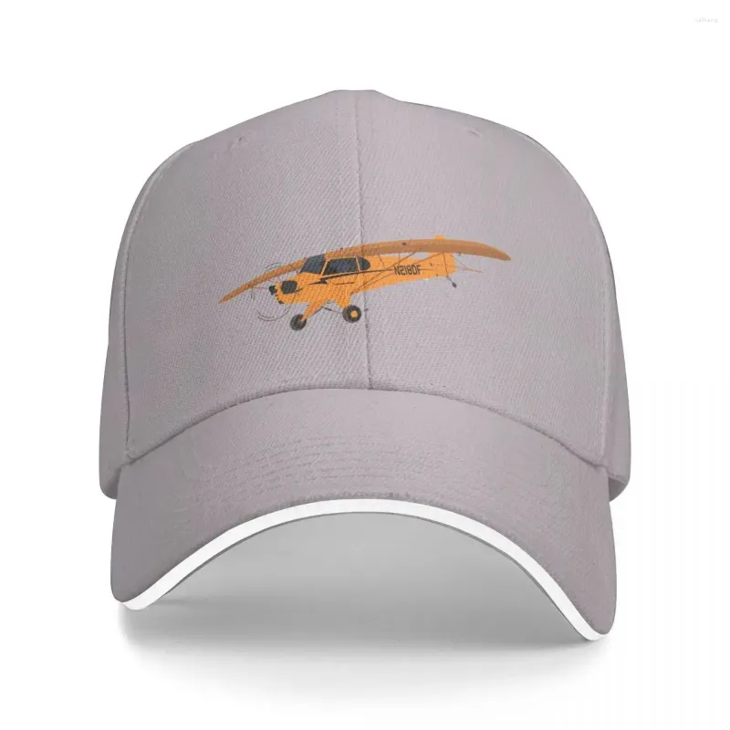 Ball Caps Piper Cub Airplane Illustration Pilot Design Cap Baseball Fluffy Hat Girl's Hats Men's