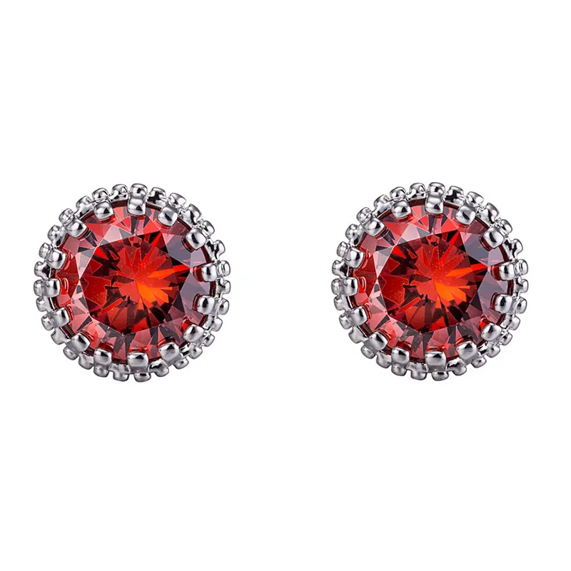 5 Colors Fashionable Sparkling Zircon Stone Earrings Diamond Stud Earrings For Men And Women Holiday Jewelry Gifts