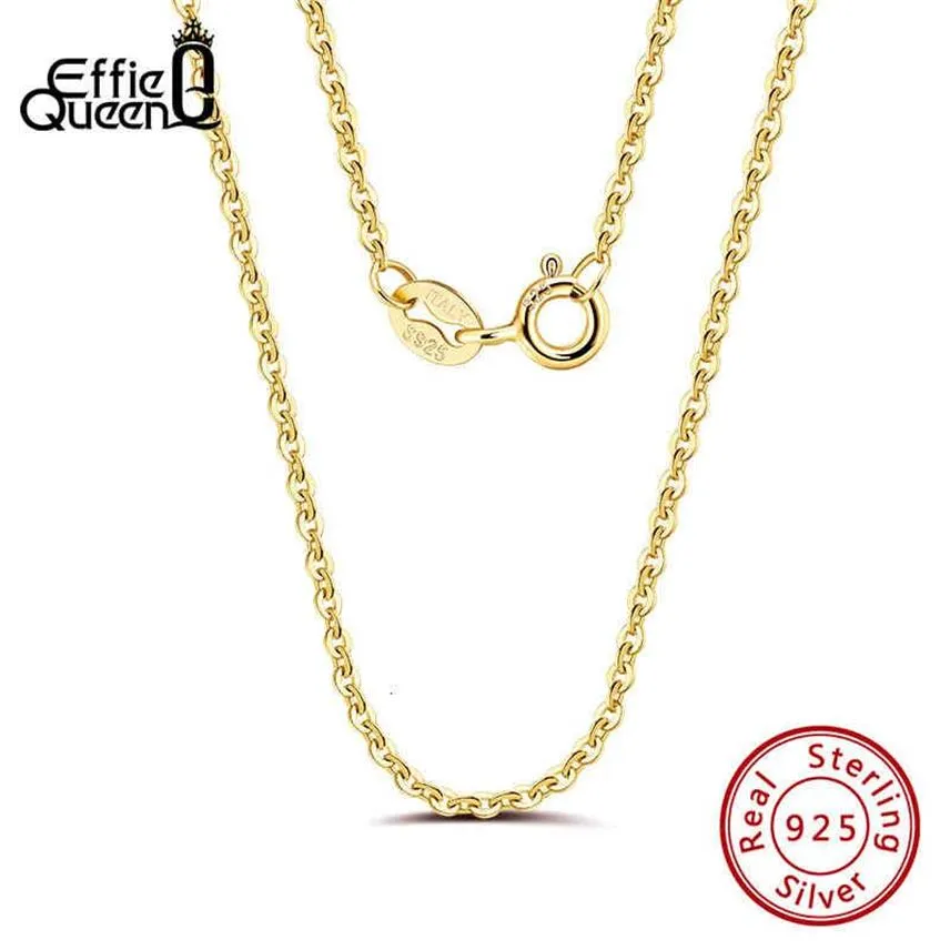 Effie Queen Italian 925 Silver Cable Chain Necklace Multi-Color 45CMnecklace för Pendant Woman Man Jewelry Gift hela SC06-G289W