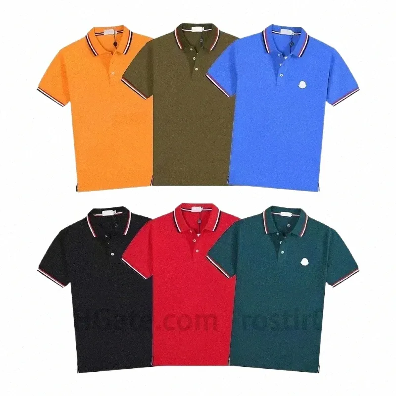23AW 디자이너 폴로 셔츠 남자 고급 브랜드 Monclair 셔츠 폴로 셔츠 캐주얼 남성 여름 캐주얼 티셔츠 인쇄 자수 통기 가능