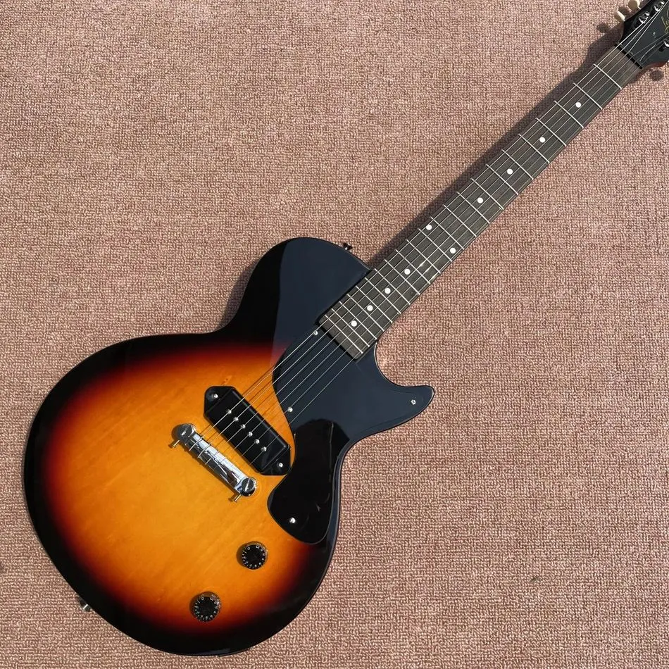 1958 Junior Double Cut Réédition Guitare Électrique Dark Sunburst Wrap Autour Cordier Touche En Palissandre