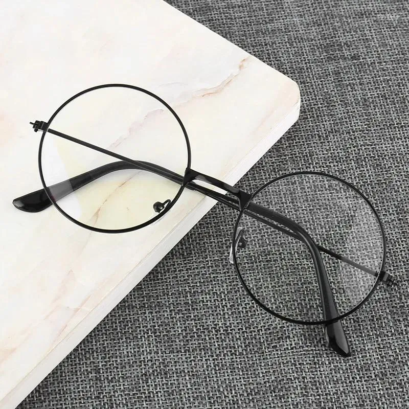 Sunglasses Retro Ultralight Women Round Frame Anti Blue Light Flat Glasses Men Woman Blocking Eyewear Plane Surface Goggles