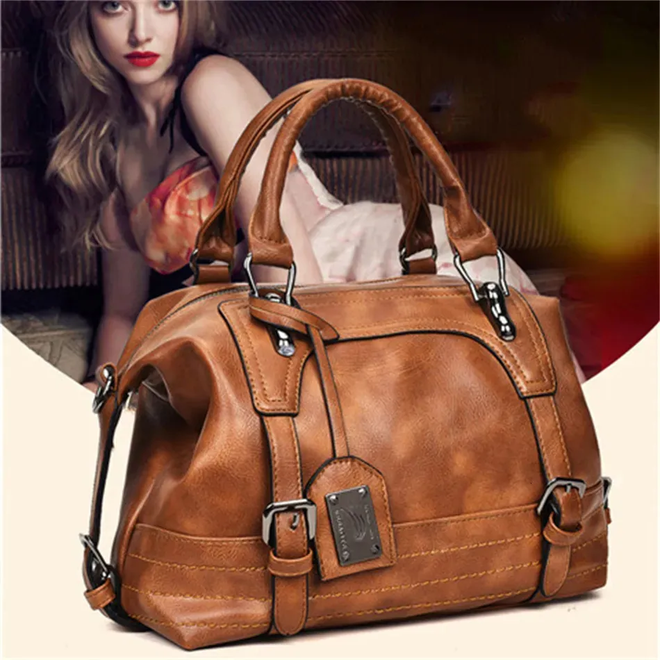 Bolsos de noche Mujeres Vintage Bolso de lujo Monederos Bolso de hombro de cuero suave Diseñador Mujer Casual Tote Bolsa de viaje Femme Señoras Bolsos de mano 231016