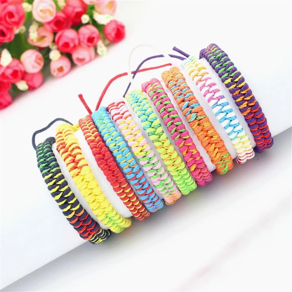 10 Colors Bohemian Brand Bangle Weave Cotton Friendship Bracelet Woven Rope String Friendship Bracelets For Friends187A