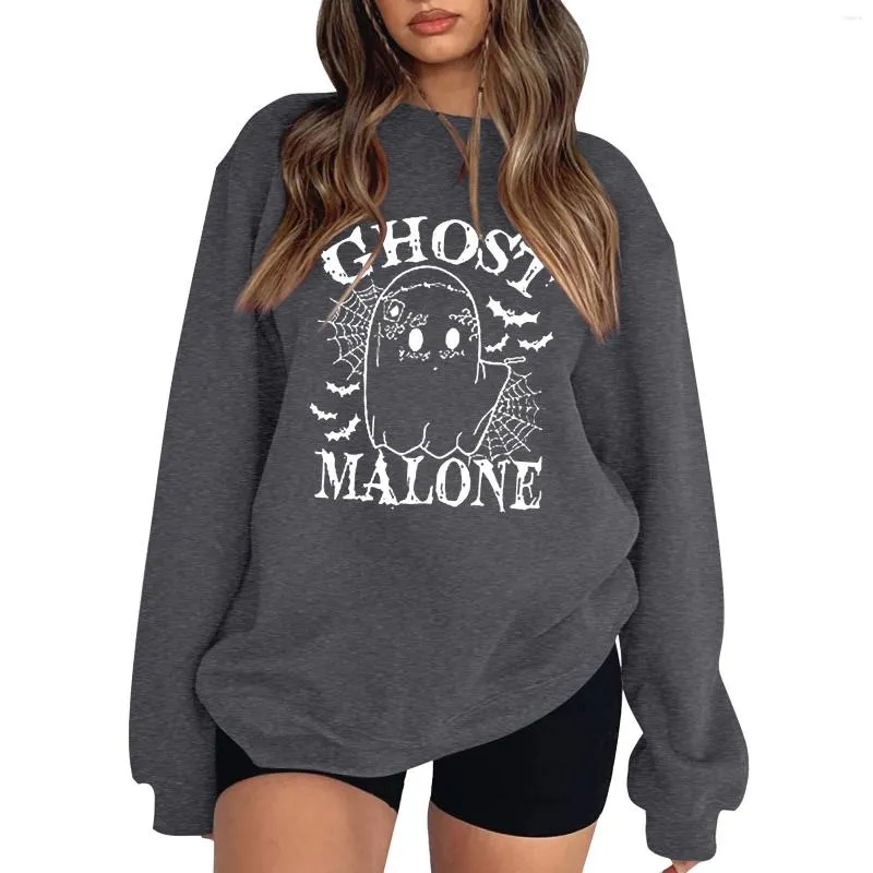 Dameshoodies Dames Halloween grafische hoodie Grappig spook bedrukt sweatshirt Oversized lange mouwen Losse trui voor dames Herfst Winter