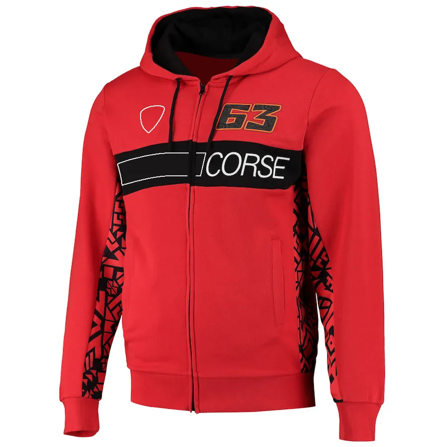 Moto Motorcycle Team 2023 Full Zip Hoodie Jacket Men's Outdoor Windproof Warm Jacket Motocross Racing Sports Hooded Jacket Windbreaker