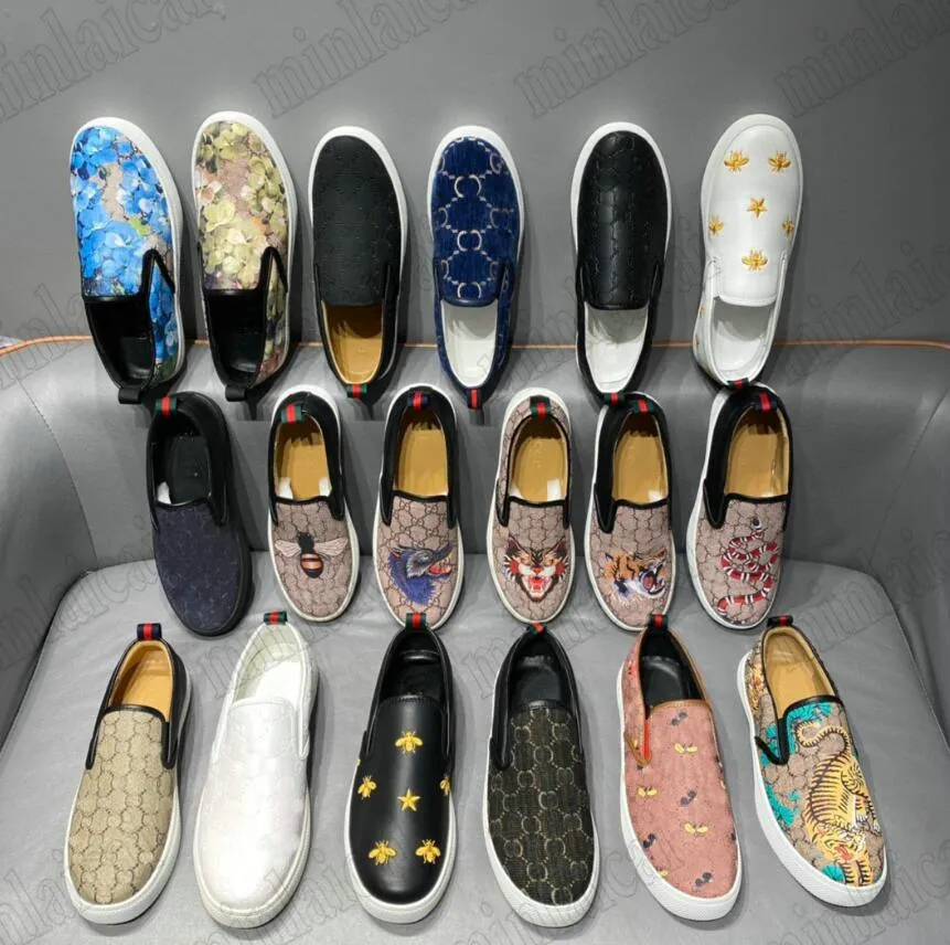 Men s Leather Slip on Loafers Casual Shoes with Printed Tiger Snake Bee Star and Cat Designs Comfortable Breathable Round Toe Sneakers