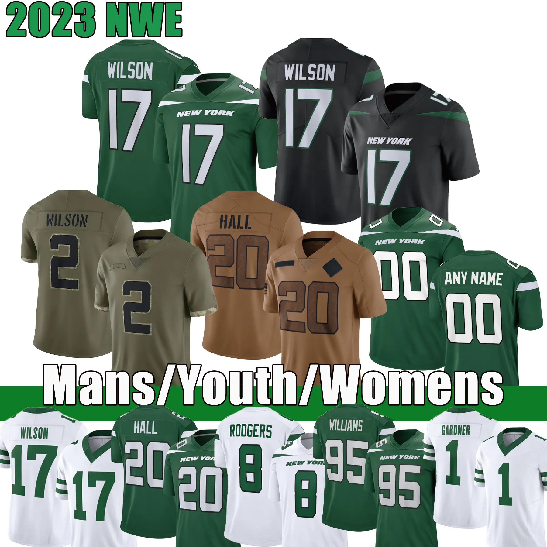 Mens 8 Aaron Rodgers Ahmad Sauce Gardner Football Jersey Zach Garrett