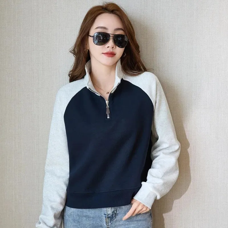 Women's Hoodies 2013 Women Winter Fashion Patchwork Sweatshirts Fleece Long Sleeve Hooded Female Casual Short Pullovers Streetwear