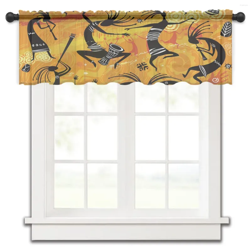 カーテン先住民キッチンベッドルームの家の装飾のための短い窓のチュールカーテン小さなボイルドレープ