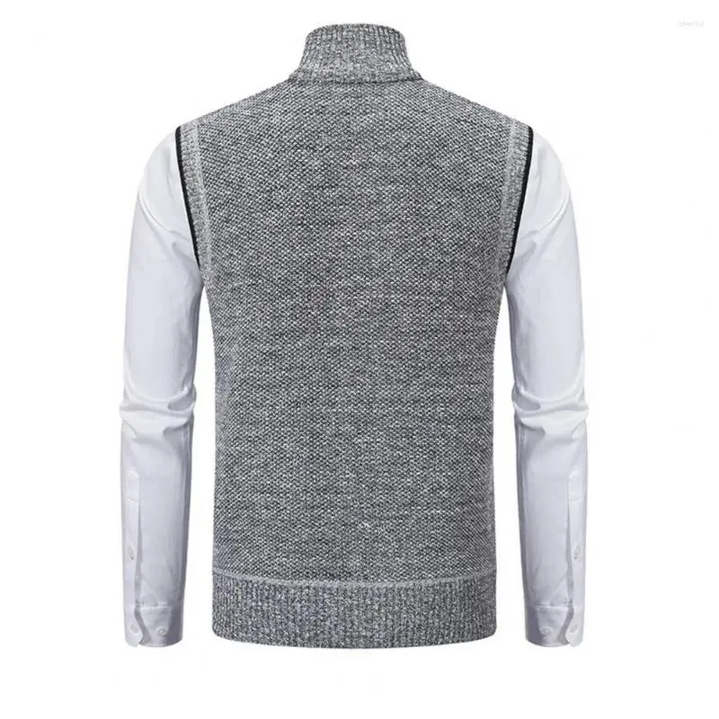 Men's Vests Comfortable Men Sweater Vest Stylish Knitted Zipper Stand Collar Sleeveless Cardigan For Work Casual