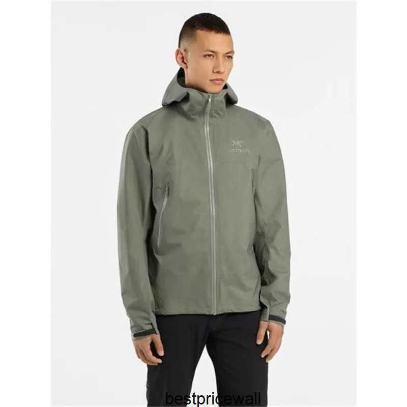 Mens Designer Jackets Coats Arcterxy Windbreaker Arc'Terxy Beta Jacket Herrmantel yttre vindtät och vattentät laddningskåpa grå grön/steg xs hbao