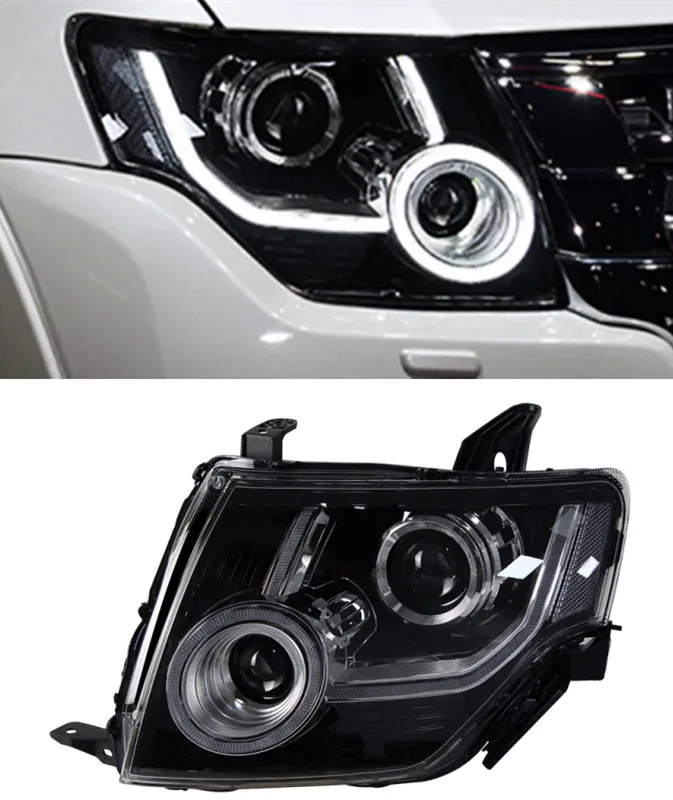 Auto-Scheinwerfer-Baugruppe für Mitsubishi Pajero V97 V93 V87 2009–20, 21 LED-Tagfahrlicht, Fernbedienung, LED-Signallampe
