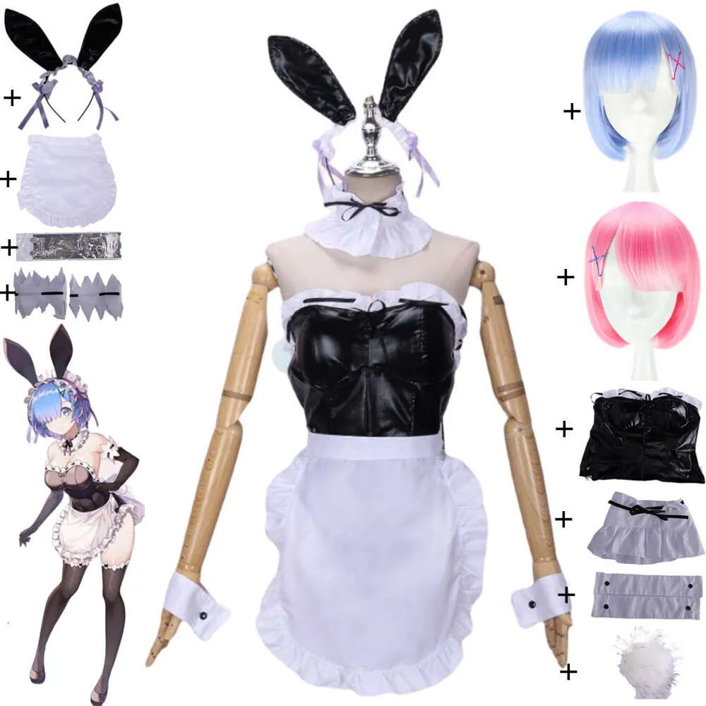 Cosplay Anime Re Life In A Different World From Zero Kara Himeru Isekai Seikatsu Rem Ram Cosplay Costume Sexy Bunny Girl Uniform Wig