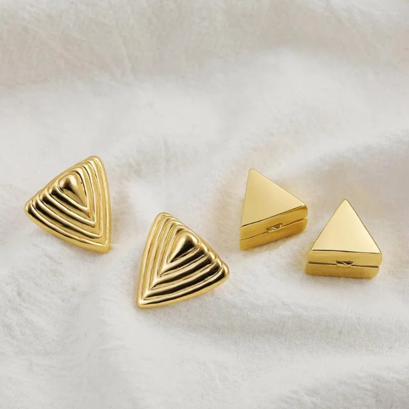 Studörhängen geometrisk triangel små öron studs kvinnors punk enkla guldfärg brincos uttalande smycken gåvor