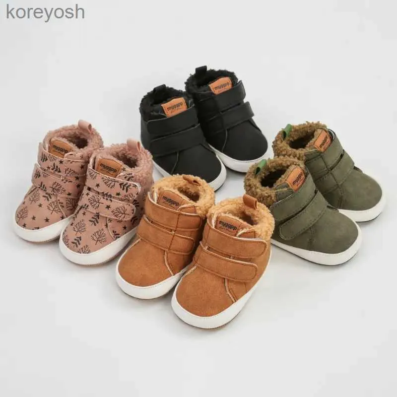 First Walkers Baby Shoes Boy Girl Winter Warm Infant Snow Boots Fleece Soft Bottom Shoe Newborn Indoor Sneakers Toddler First WalkersL231016