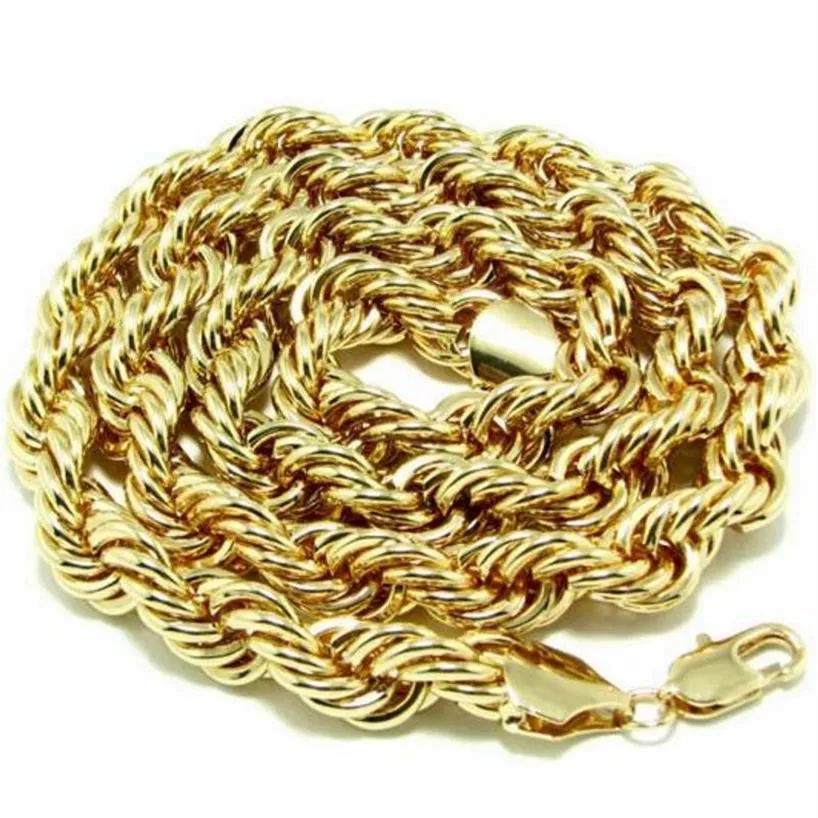 Collana a catena in oro 18 carati Collana a catena lunga 90 cm di spessore 10 mm in metallo327p