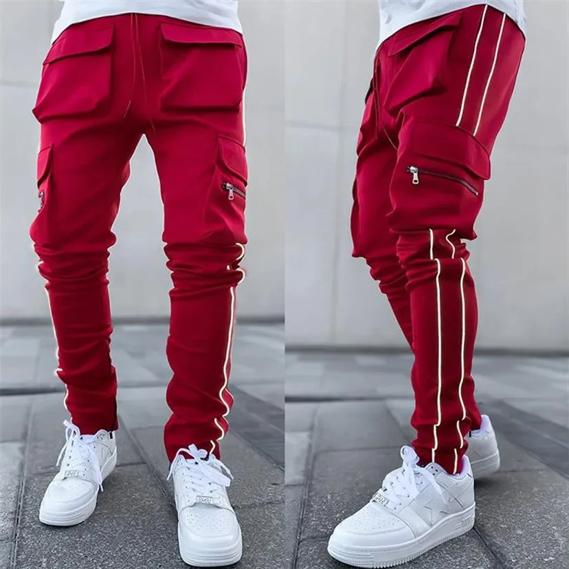 Pantaloni casual da uomo Pantaloni sportivi attivi Pantaloni sportivi traspiranti moda streetwear Hip Hop con tasca2502