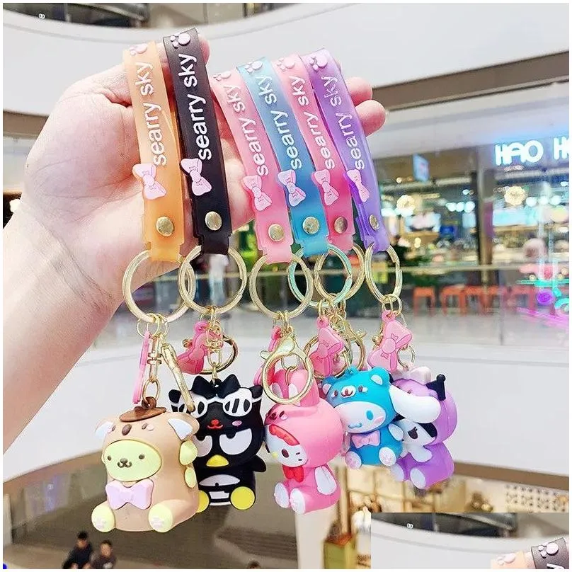 Party Favor Décompression Jouet Kuromi Bague Porte-clés Pendentif Mignon Mélodie Poupée Drop Livraison Maison Jardin Fournitures de Fête Événement Dhivb