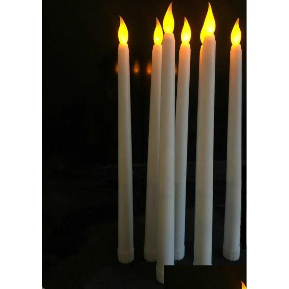Свечи 50шт светодиодные на батарейках мерцающие беспламенные конические свечи цвета слоновой кости подсвечник рождественский свадебный стол домашний церковный декор 28C Dh2Wx
