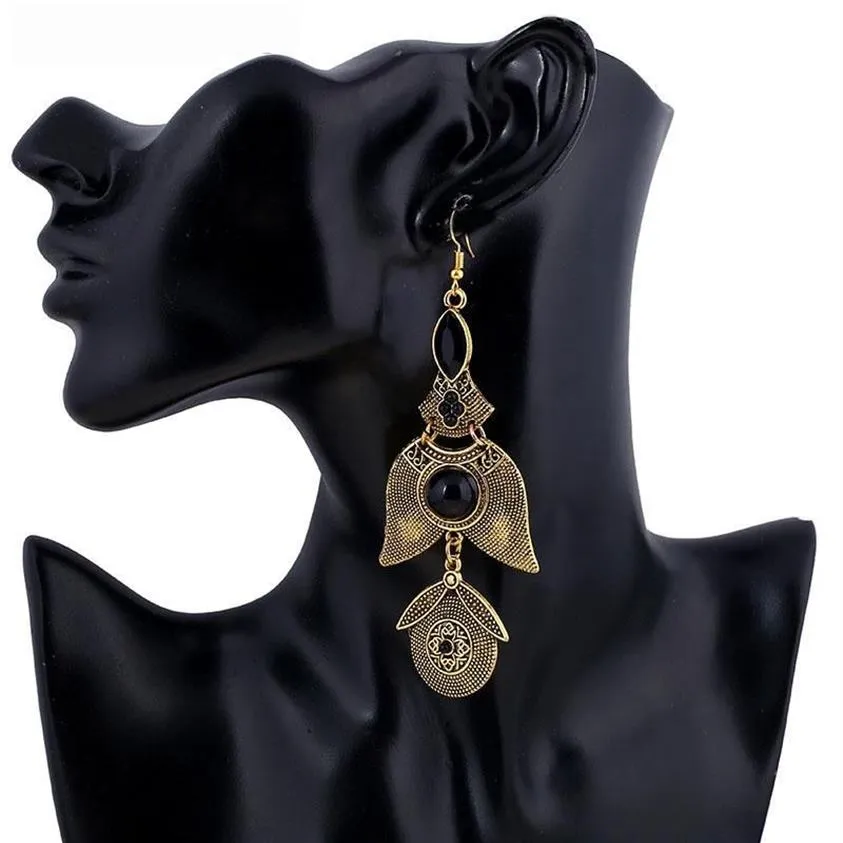 Boucles d'oreilles pendantes lustre 2023 marque Boho couleur or gros bijou cristal gitane ethnique goutte Vintage longs glands pour femmes bijoux 232u