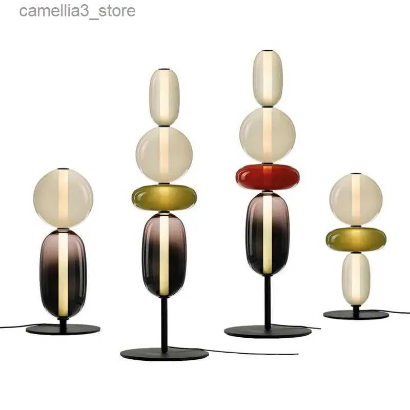 Floor Lamps Postmodern LED Colorful Glass Floor Lamp Home Indoor Art Decoration Table Lamp Living Room Hotel Exhibition Hall Standing Light Q231016