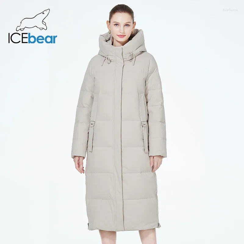 Women's Trench Coats 2023 Maxi Long Female Winter Coat Slim Warm Zipper Elegant Women Cotton Jacket Hooded Parka GWD3953I