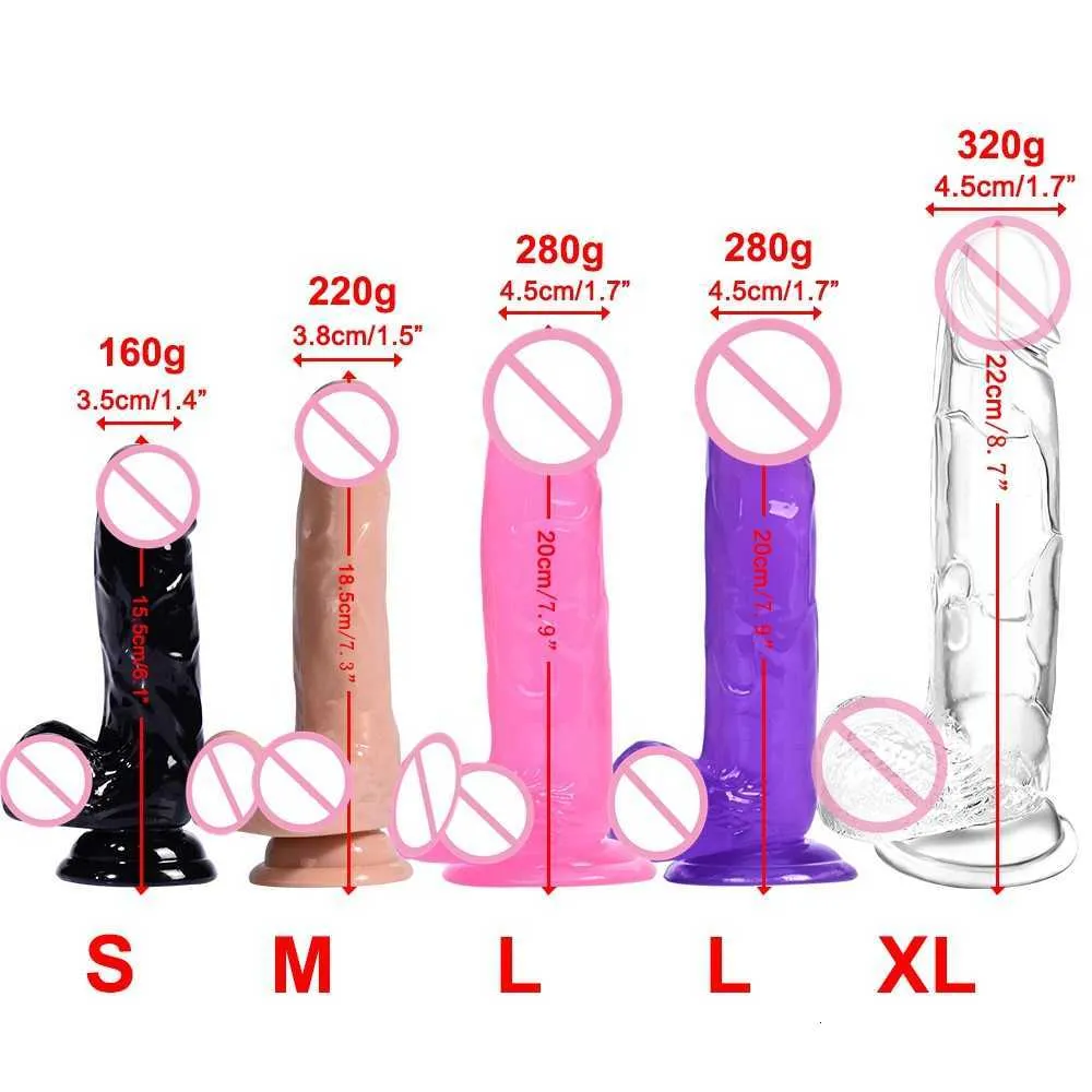 Masseur sexuel pour femme, simulation de pénis en cristal transparent, faux pénis, bâton de masturbation pour femme adulte