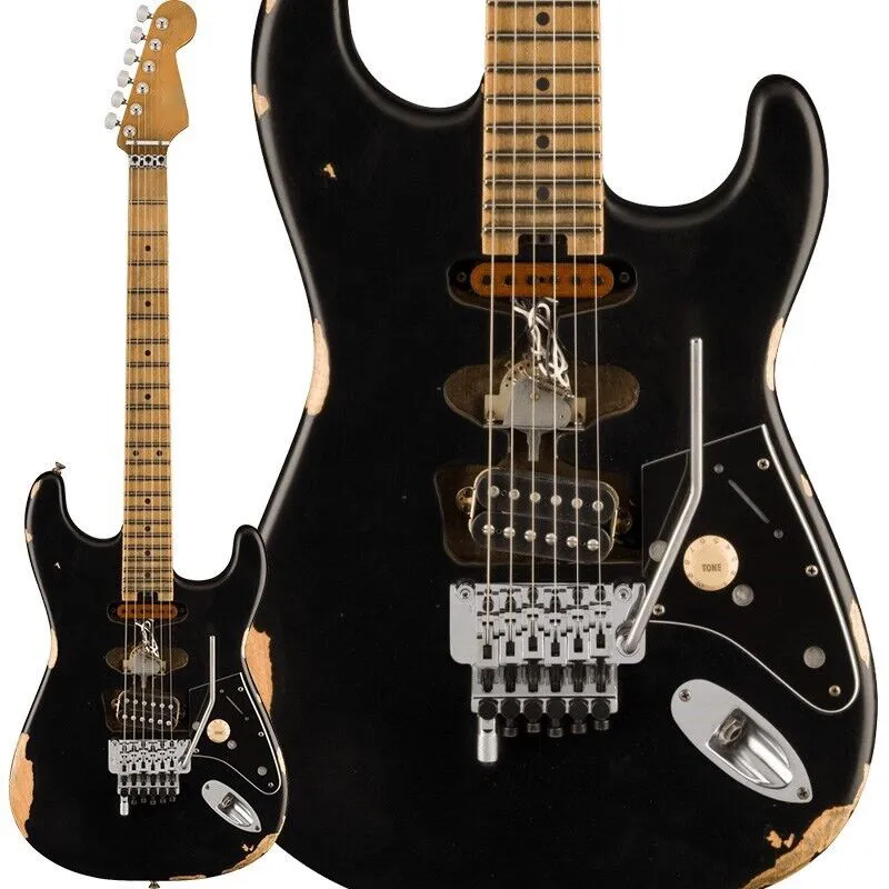 Seria Frankenstein Relic Black Maple Electric Guitar