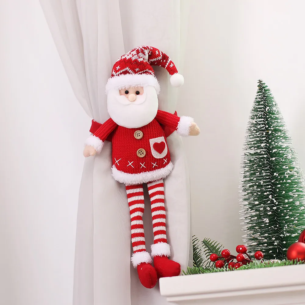 New Knitted Fabric Long Legged Doll Curtain Embracing Cartoon Old Man Curtain Button Door Curtain Button Home Decoration