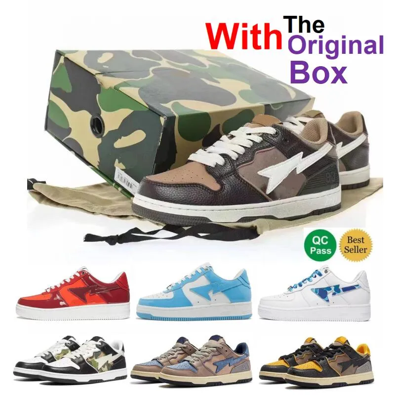 Camo Chaussures de course Bstar Sk8s Chaussure avec boîte Hommes Femmes Aped Violet Vert Baskets Triple Blanc Baskets Chaussures Casual Baskets Baskets Designer Cuir Verni Rose