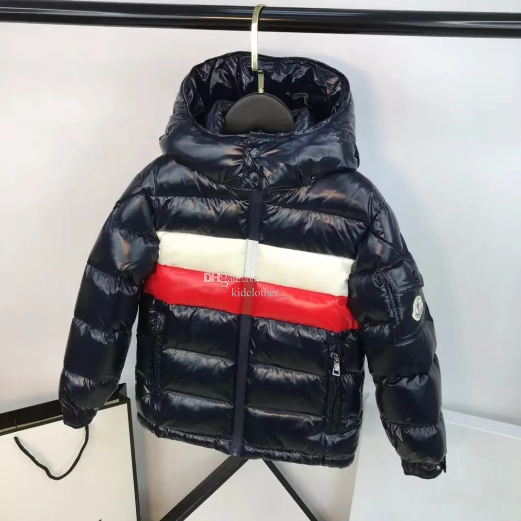 Casaco infantil com capuz, jaqueta infantil com capuz para meninos e meninas, roupas infantis com capuz, marca de luxo, quente e confortável, 100% enchimento de penas de ganso