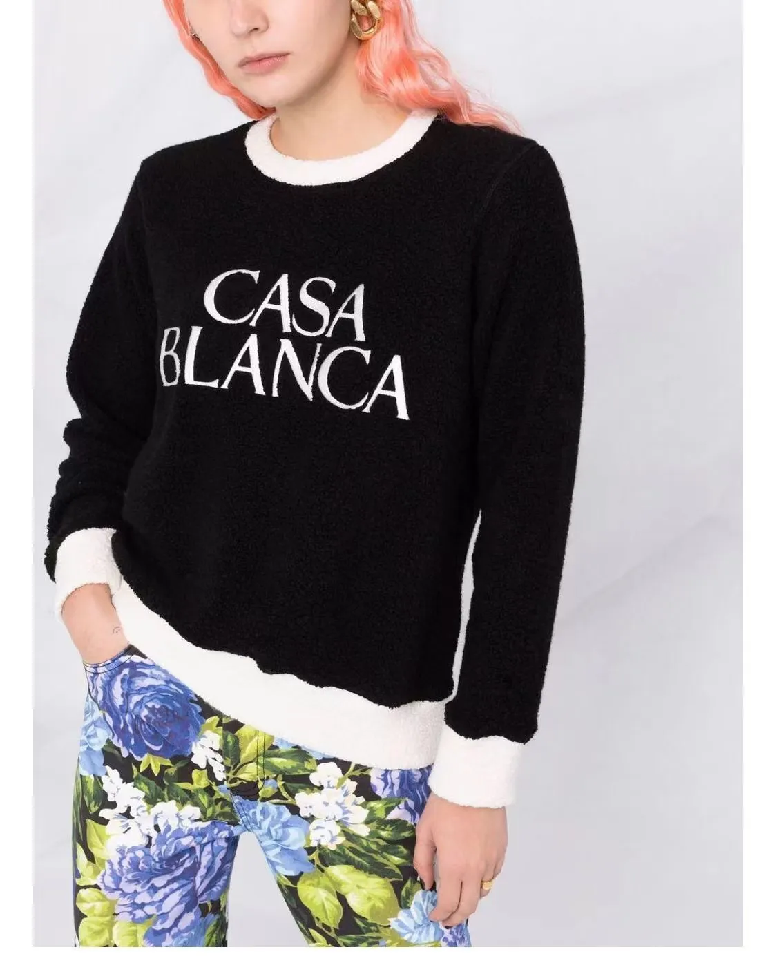 Новая толстовка с капюшоном Casablanca Модный мужской дизайнерский свитер Классический стиль Горячий буквенный принт Простой круглый повседневный универсальный шерстяной трикотаж с длинным рукавом с капюшоном Трендовые топы Casablanc