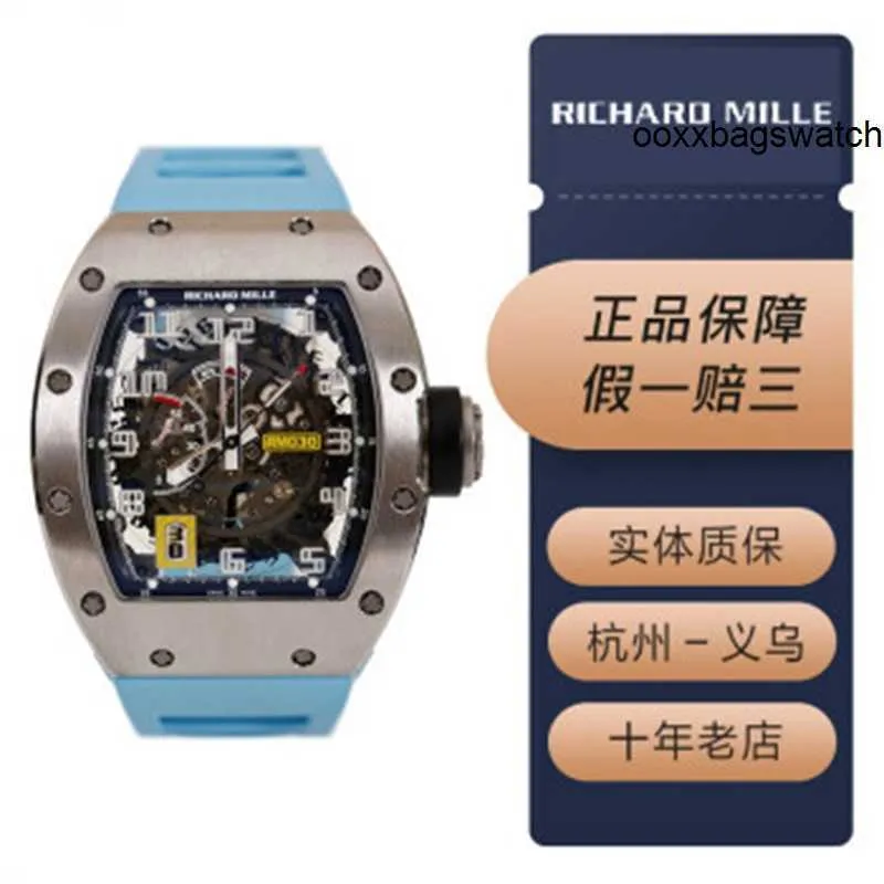 Watch Man Richardmillie Watches Automatic RichardMillie RM030 Mens Titanium Alloy Watch Date Hollow Power Reserve Automatic Machinery World Top Ten Luxury WA HB51