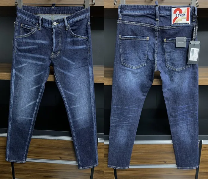 Italian fashion European and American men's casual jeans high-end washed hand polished quality optimized 990601