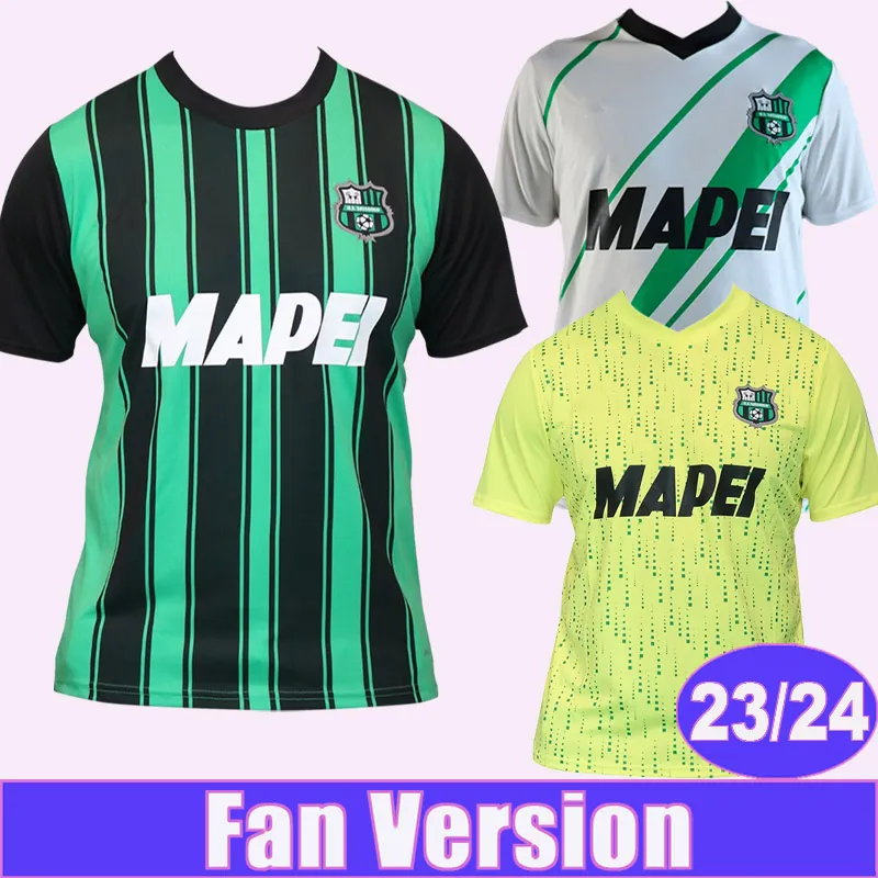 23 24 Sassuolo Calcio Mens Futebol Jerseys PINAMONTI PEDERSEN M. HENRIQUE ERLIC BERARDI BAJRAMI DEFREL Home Away 3ª Camisas de Futebol