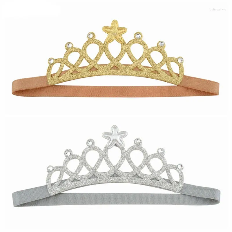 Akcesoria do włosów 1PC Princess Crown błyszcząca złota srebrna tiara fryzjer dzieci dzieciakiem przyjęcie urodzinowe dekoracja opaska na głowę akcesorium