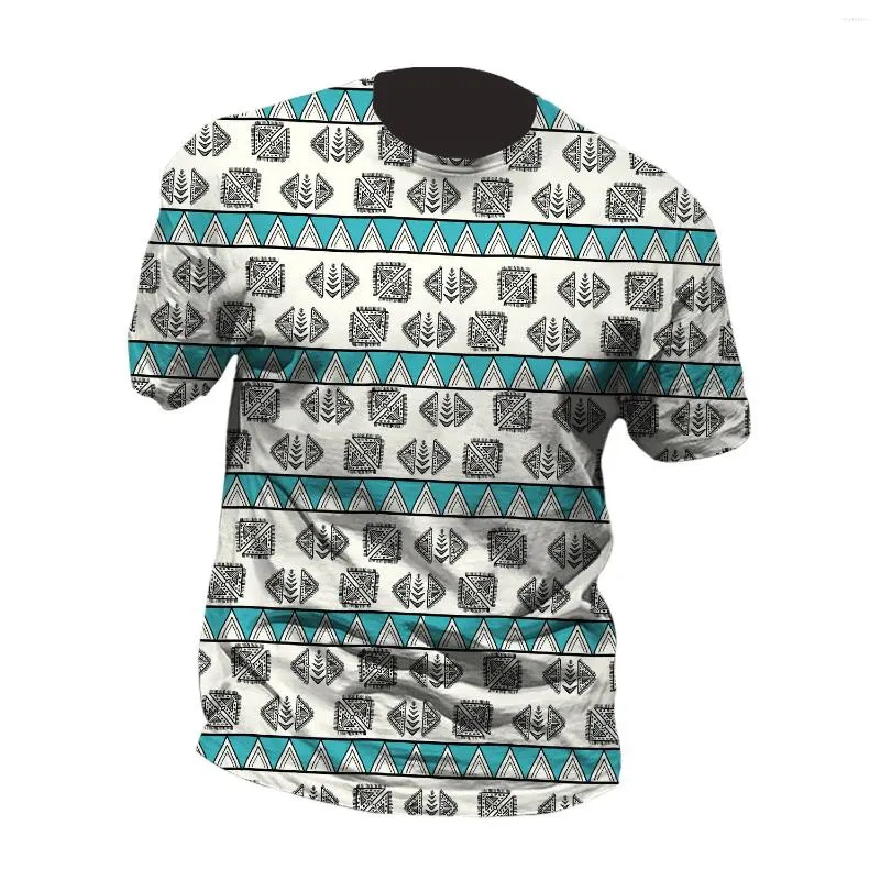 Camiseta masculina vintage camiseta impressão 3d camisa étnica padrão de manga curta topo verão roupas respiráveis cultura antiga t
