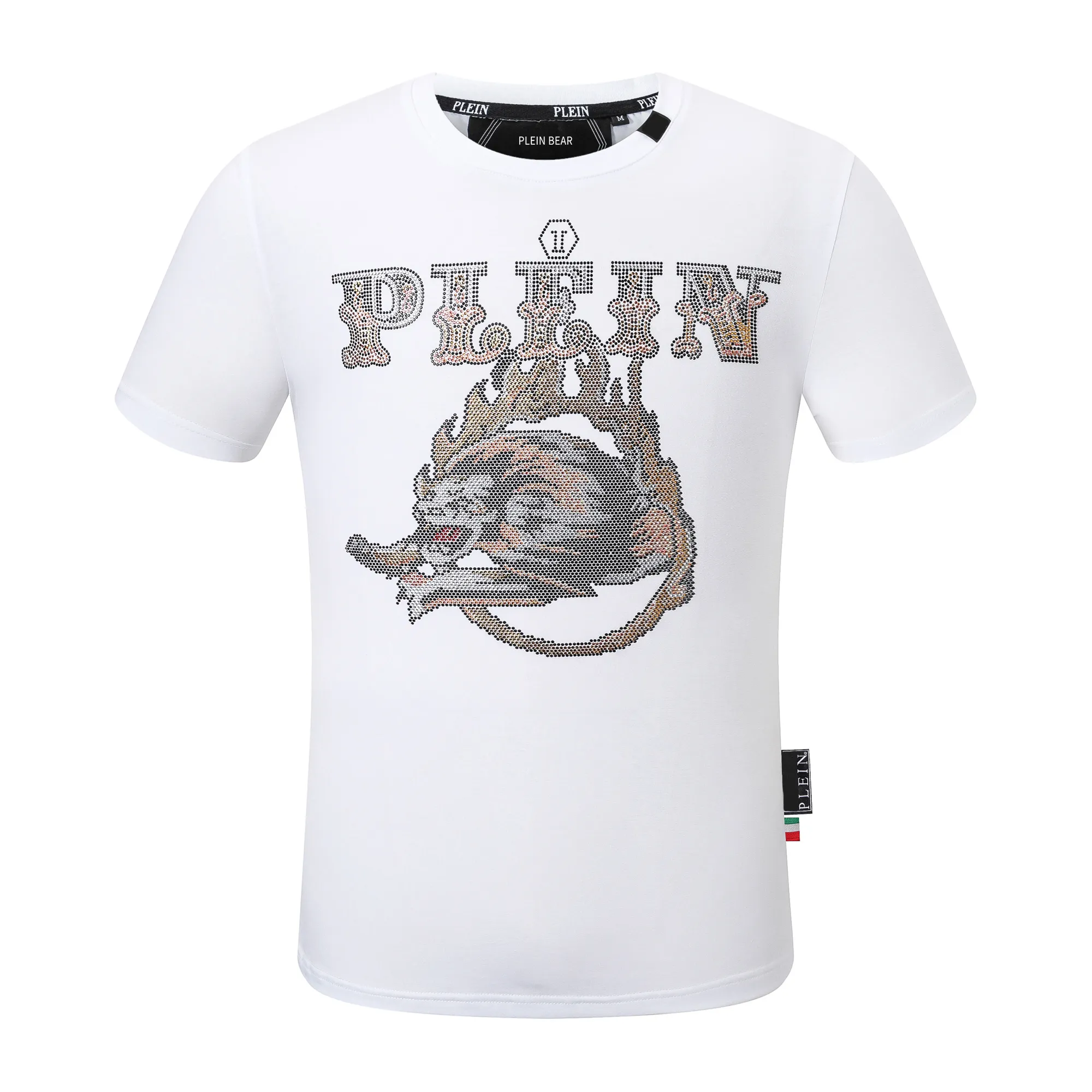 PLEIN BEAR T SHIRT Mens Designer Tshirts Brand Clothing Rhinestone PP Skulls Men T-SHIRT ROUND NECK SS SKULL Hip Hop Tshirt Top Tees 16667