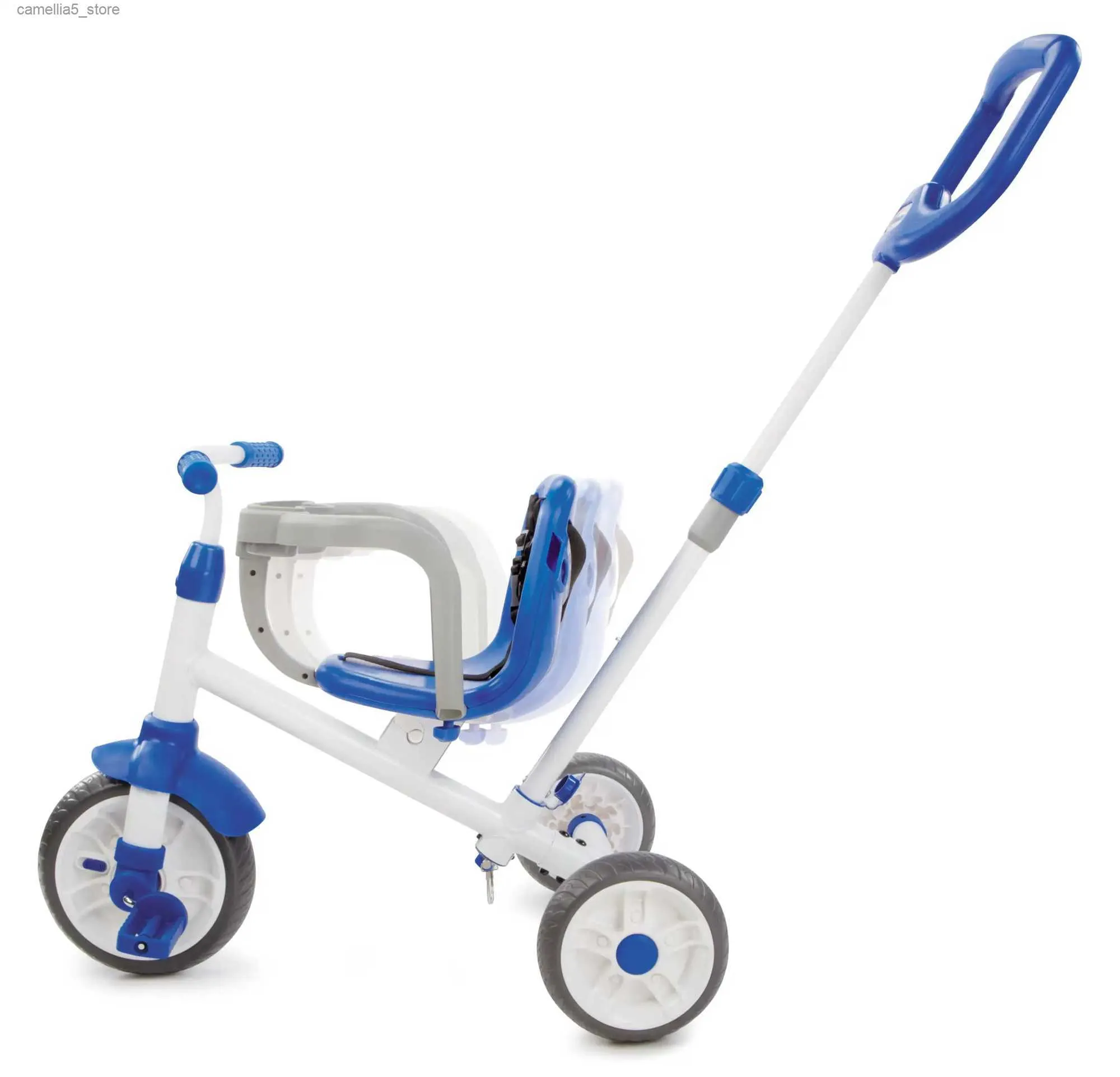 Biciclette cavalcabili Ride 'N Learn Trike 3 in 1 in blu Triciclo convertibile per bambini piccoli con 3 fasi di crescita Q231017