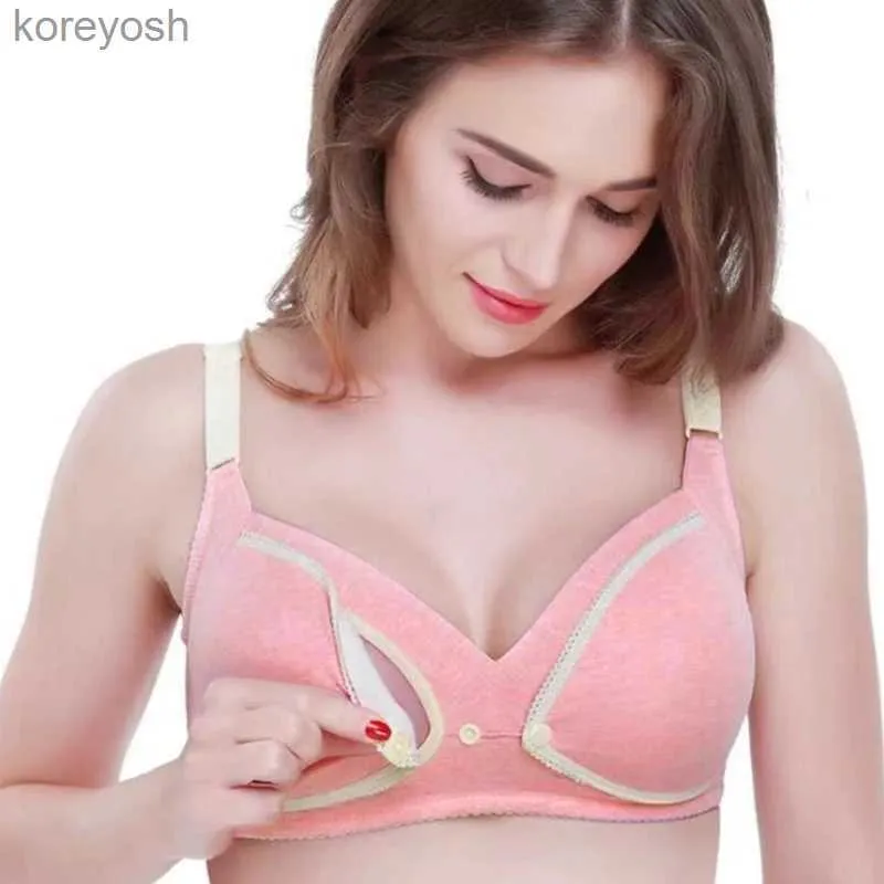 Wireless Maternity Nursing Bra With Front Buckle And Light Padded