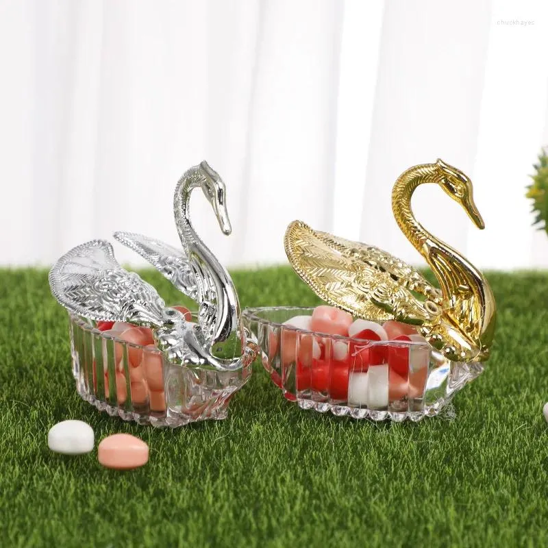 Gift Wrap 12Pcs Swan Box Candy European Romantic Wedding Birthday Party Packaging Gold Silver Storage