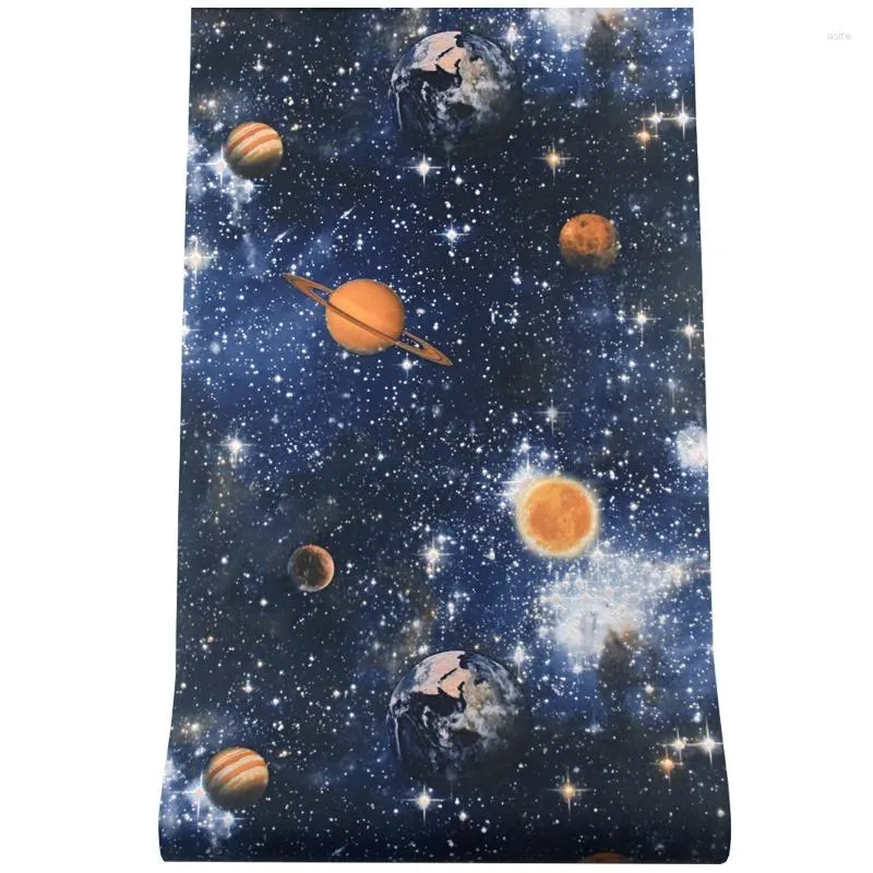 Bakgrundsbilder PVC Space Planet Bakgrund Barnrum Starry Sky Bakgrund Vägg Vattentät dekor