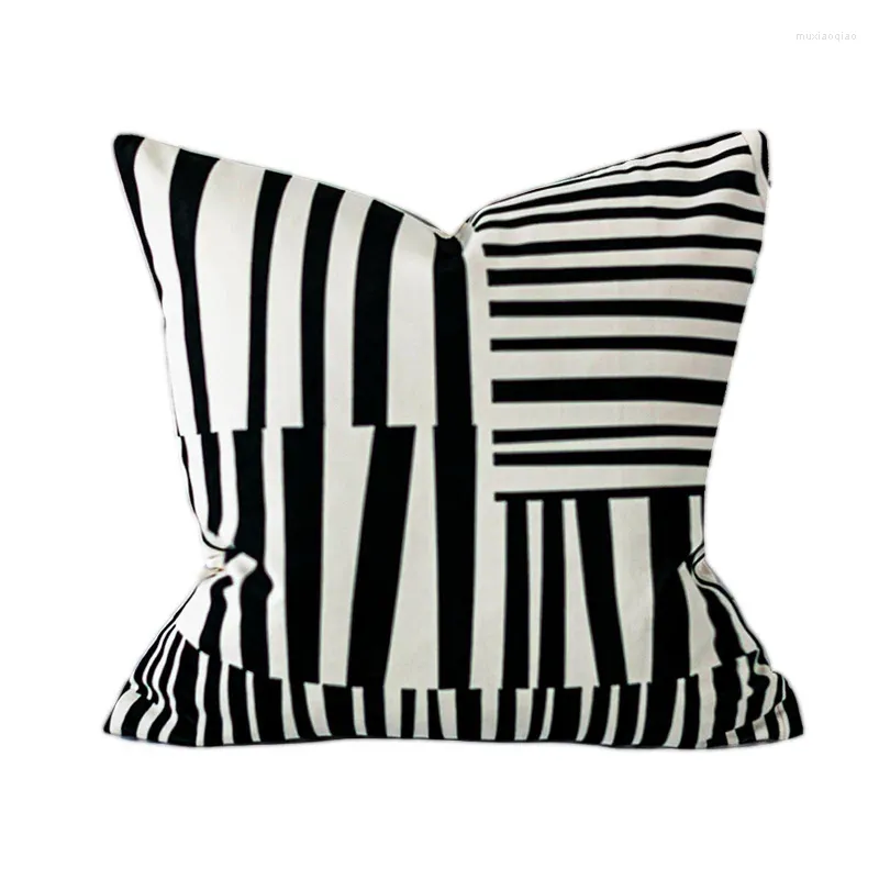 Pillow 2Pcs/Lot Velvet Black White Cover Set Modern INS Fashion Throiw Pillows Sofa S 50x50cm