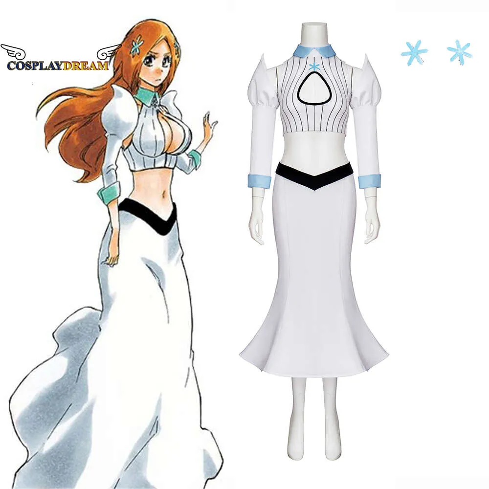 Аниме Bleach Inoue Orihime Косплей Костюм Новейший Orihime Inoue Косплей Наряд Белая Рубашка Юбка Костюм Хэллоуин Карнавальный Костюм